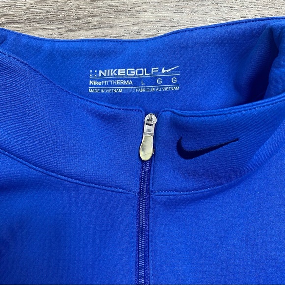 Nike Golf 1/4 Zip Pullover fleece Sweatshirt Blue Therma Fit Large - Picture 2 of 7